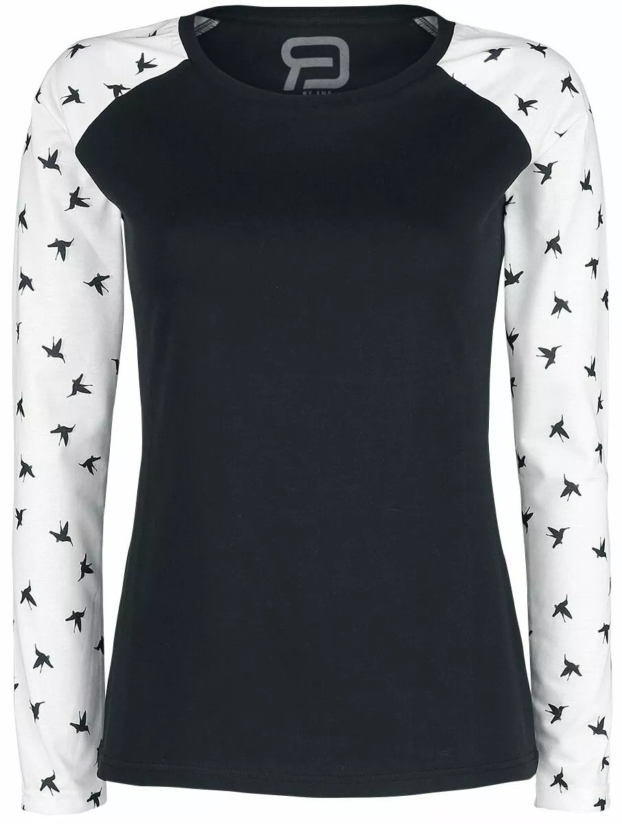 "Long Raglan Road" Shirt Met Lange Mouwen Zwart Van RED By EMP