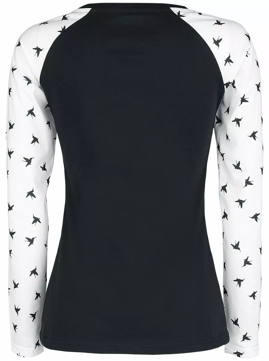 "Long Raglan Road" Shirt Met Lange Mouwen Zwart Van RED By EMP - Afbeelding 2