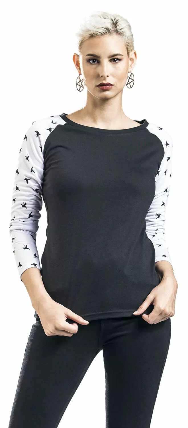 "Long Raglan Road" Shirt Met Lange Mouwen Zwart Van RED By EMP - Afbeelding 4