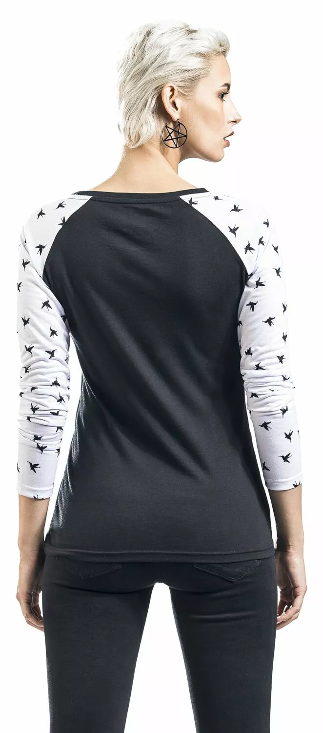 "Long Raglan Road" Shirt Met Lange Mouwen Zwart Van RED By EMP - Afbeelding 5