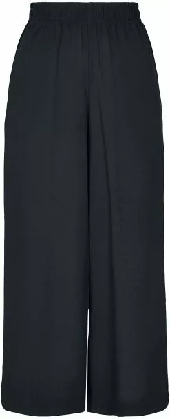 "Ladies Wide Viscose Culotte" Stoffen Broeken Zwart Van Urban Classics