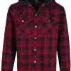 "Checkshirt Sweathood" Longsleeve Rood-zwart Van Brandit