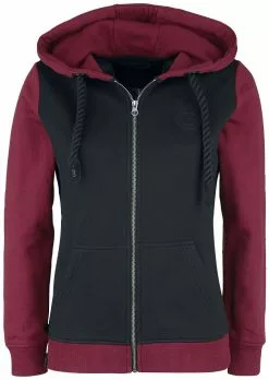 "Black/Red Hooded Jacket" Vest Met Capuchon Zwart-rood Van EMP Premium Collection