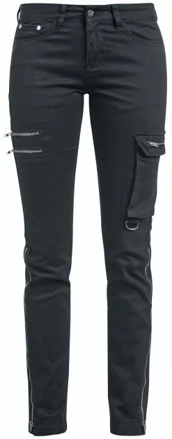 "Skarlett - Black Jeans With Variable Hem" Jeans Zwart Van Black Premium By EMP