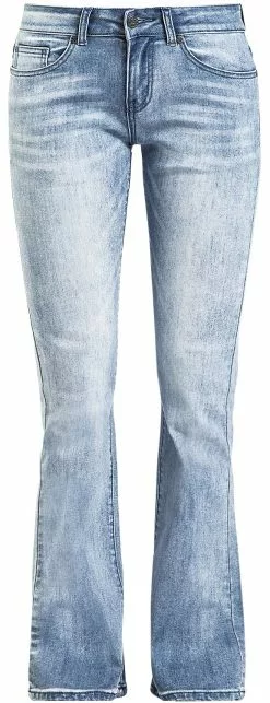 "Grace - Light-Blue Jeans With Wash And Turn-Up" Jeans Lichtblauw Van Black Premium By EMP