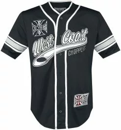 "30 Years Anniversary Limited Baseball Jersey" Shirt Met Korte Mouwen Zwart-wit Van West Coast Choppers