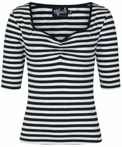 "Warlock Top" Shirt Met Lange Mouwen Zwart-wit Van Hell Bunny