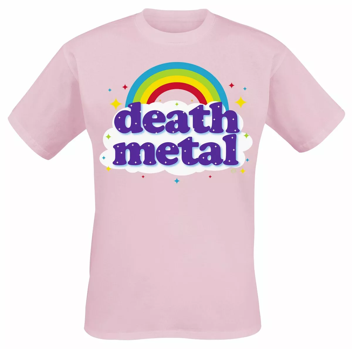 "Death Metal Rainbow" T-shirt Roze Van Goodie Two Sleeves
