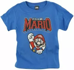 "Kids - It's A Me, Mario" T-shirt Blauw Van Super Mario