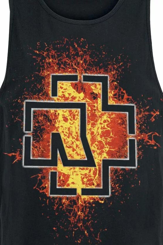 "Lava Logo" Tanktop Zwart Van Rammstein - Afbeelding 2
