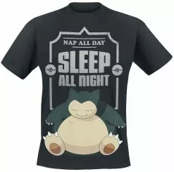 "Snorlax - Sleep All Night" T-shirt Zwart Van Pokémon
