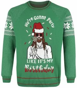 Brandfun Ugly Christmas Sweater "We're Gonna Party Like It's My Birthday" Christmas Jumper Meerkleurig Van Ugly Christmas Sweater
