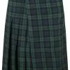 "Blue/Green Kilt With Side Buckles" Medium-lengte Rok Blauw-groen Van Black Premium By EMP