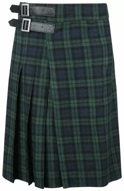 "Blue/Green Kilt With Side Buckles" Medium-lengte Rok Blauw-groen Van Black Premium By EMP