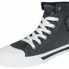 "Dark Grey Sneakers In Jeans Look With Side Patch" Sneakers High Donkergrijs Van Rock Rebel By EMP