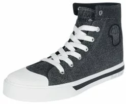 "Dark Grey Sneakers In Jeans Look With Side Patch" Sneakers High Donkergrijs Van Rock Rebel By EMP