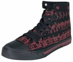 "Red/Black Batik-Look Sneakers" Sneakers High Rood-zwart Van RED By EMP