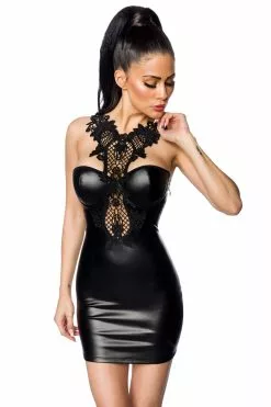 "Powerlastic Lace Wetlook Dress" Ondergoed Zwart Van Saresia