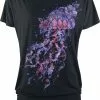 "Black T-shirt With Print And Crew Neck" T-shirt Zwart Van Full Volume By EMP