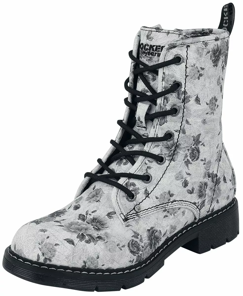 "Lace-Up Boots" Laars Wit-zwart Van Dockers By Gerli