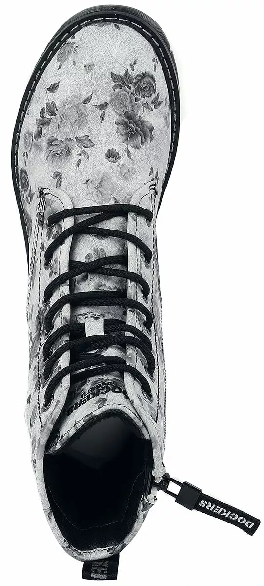 "Lace-Up Boots" Laars Wit-zwart Van Dockers By Gerli - Afbeelding 4