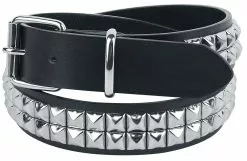 "Black Two-Row Studded Belt" Riem Zwart Van Black Premium By EMP