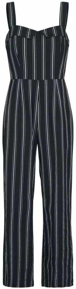 "Sailor Stripe Jumpsuit" Jumpsuit Zwart-grijs Van Banned Retro