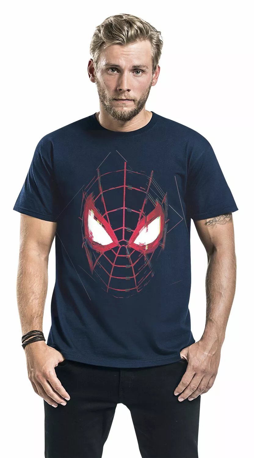 "Miles Morales - Mask" T-shirt Donkerblauw Van Spider-Man - Afbeelding 3