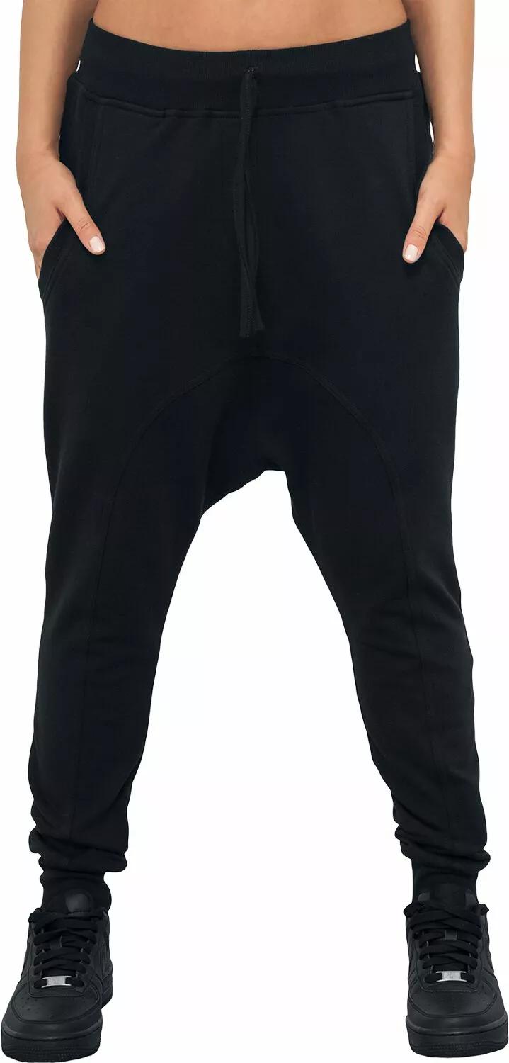 "Ladies Light Fleece Sarouel Trousers" Cargobroeken Zwart Van Urban Classics - Afbeelding 3