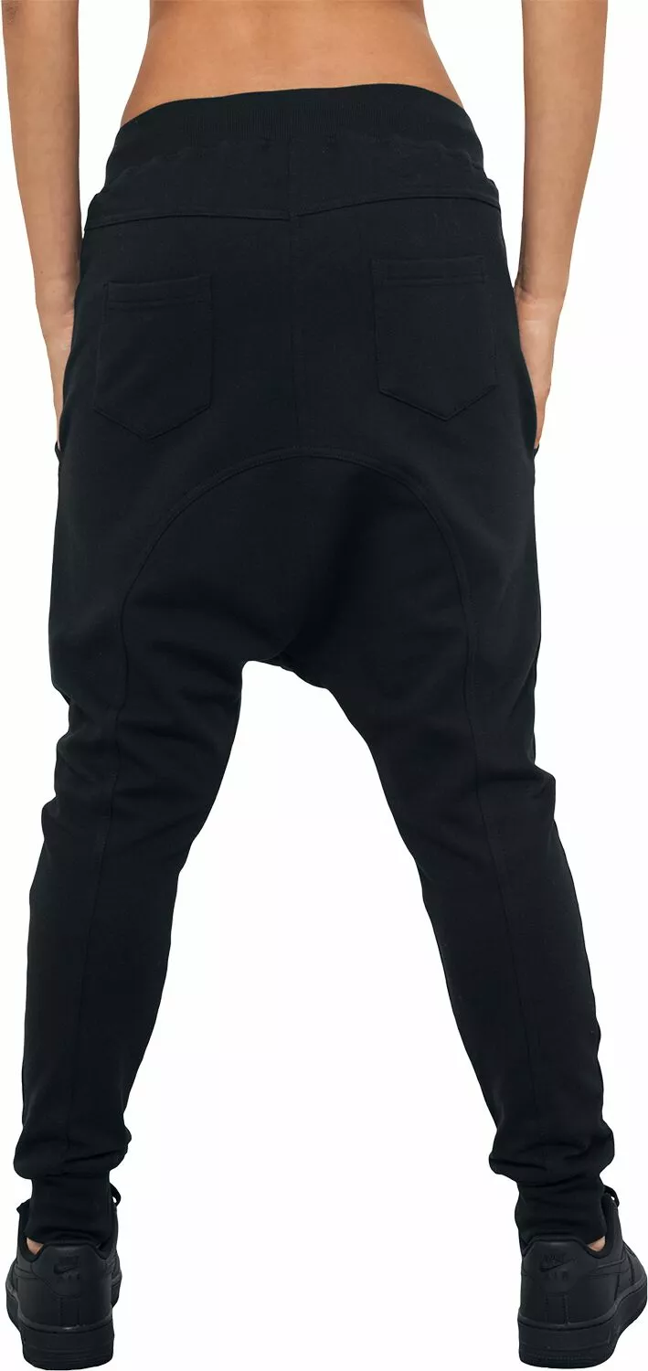 "Ladies Light Fleece Sarouel Trousers" Cargobroeken Zwart Van Urban Classics - Afbeelding 4