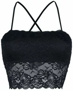 "Laced Bandeau Top" Top Zwart Van Forplay