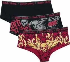 "Black Panty Set With Prints" Pantyset Zwart Van Rock Rebel By EMP