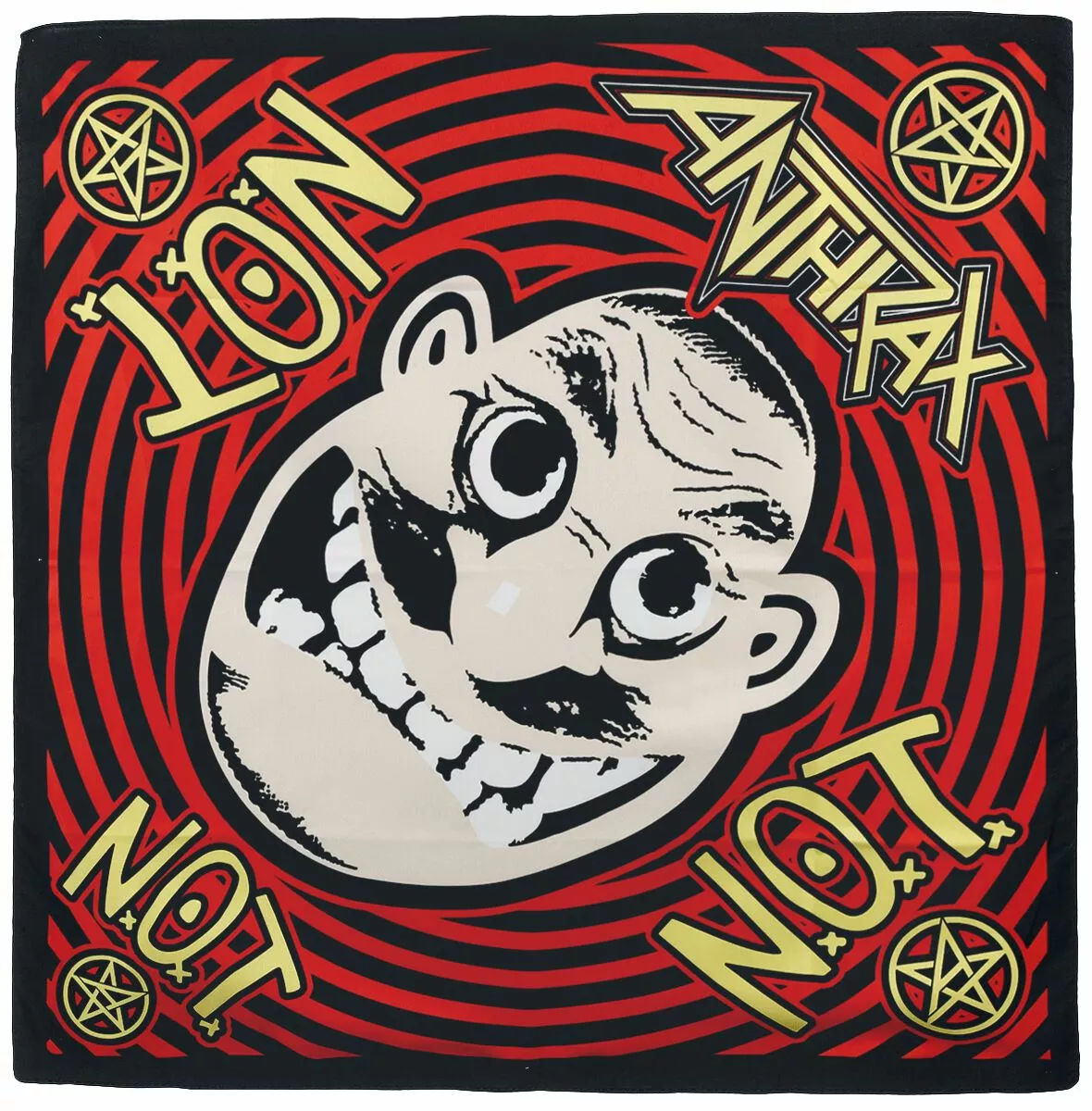 "Not Man Mask - Bandana" Bandana Zwart-rood-geel Van Anthrax