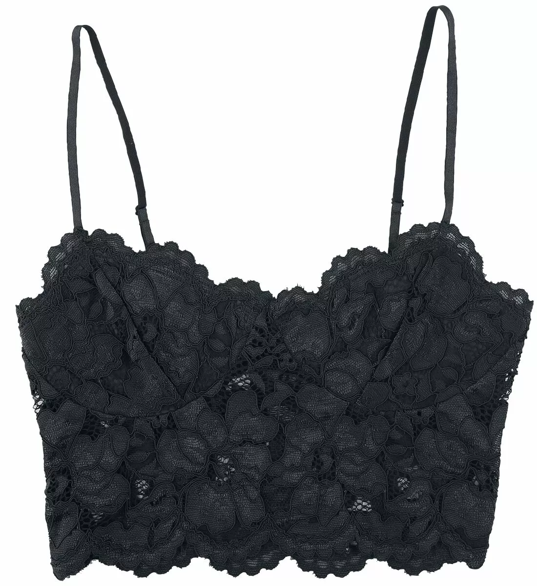 "Black Floral Lace Bralette" Bustier Zwart Van Black Premium By EMP