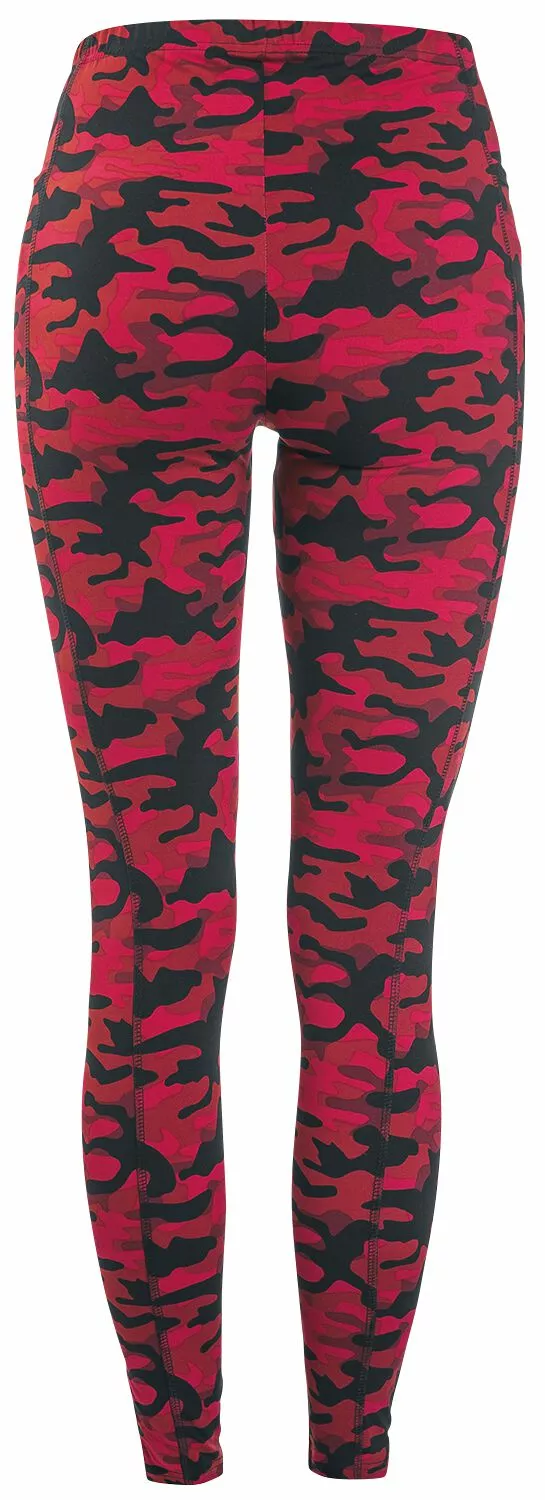 "Red Camo Leggings With Side Pockets" Leggings Rood Van Rock Rebel By EMP - Afbeelding 3