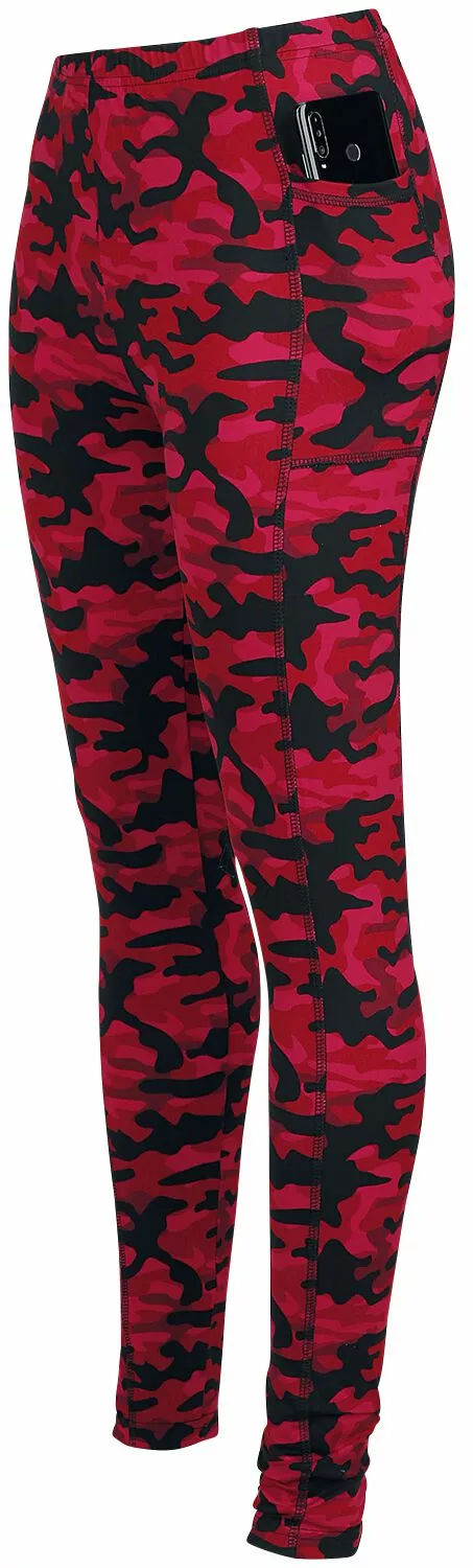 "Red Camo Leggings With Side Pockets" Leggings Rood Van Rock Rebel By EMP - Afbeelding 4