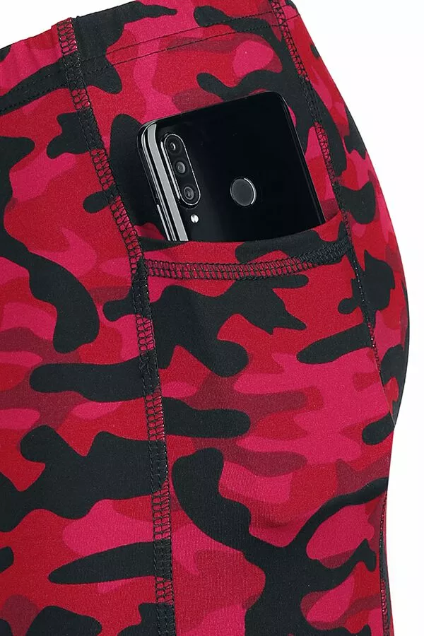 "Red Camo Leggings With Side Pockets" Leggings Rood Van Rock Rebel By EMP - Afbeelding 6