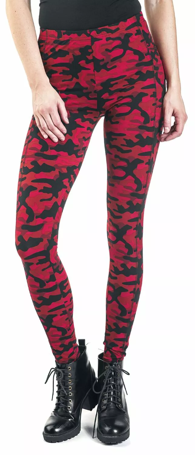 "Red Camo Leggings With Side Pockets" Leggings Rood Van Rock Rebel By EMP - Afbeelding 7