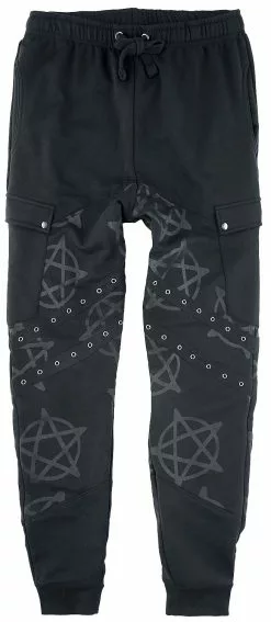 "Casual Black Fabric Trousers With Pockets" Stoffen Broeken Zwart Van Gothicana By EMP