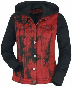 "Jacket With Sweat Sleeves And Hood" Tussenseizoensjas Zwart-rood Van RED By EMP