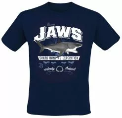 "Shark Hunting" T-shirt Blauw Van Jaws
