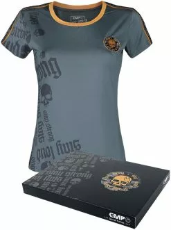 EMP Special Collection "Sport T-shirt With Writing And Skull Print" T-shirt Grijs Van Large