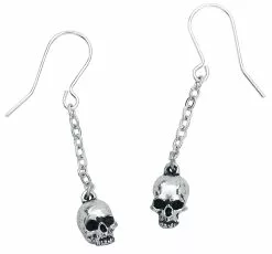 "Deadskull Earrings" Oorbel Zilverkleurig Van Alchemy Gothic