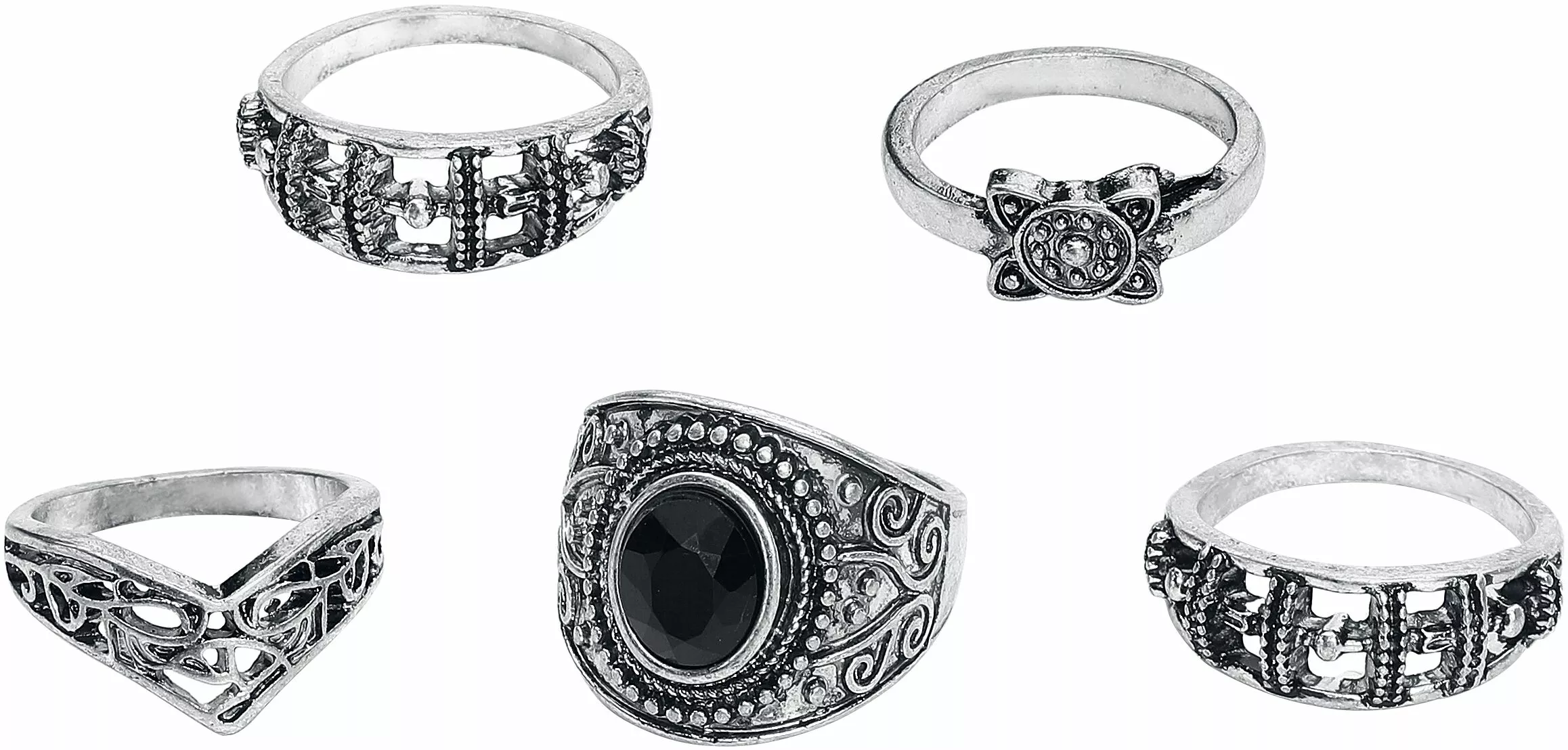 "Stone Collection" Ring Zilverkleurig Van Black Premium By EMP