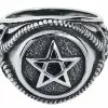 "Pentagram" Ring Zilverkleurig Van EtNox Hard And Heavy