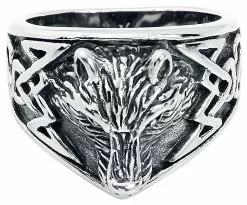 "Wolf's Head" Ring Zilverkleurig Van EtNox
