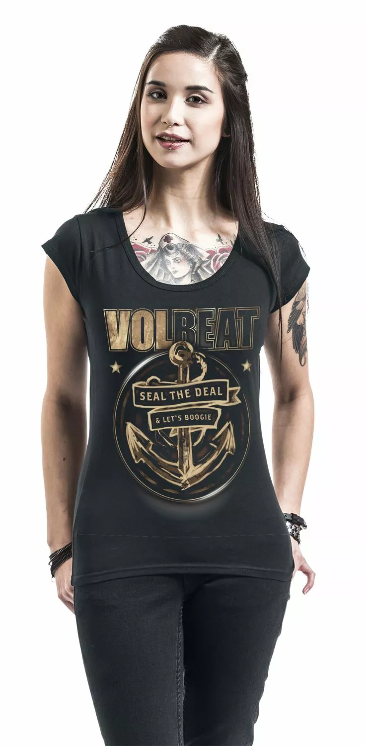 "Anchor" T-shirt Zwart Van Volbeat - Afbeelding 4