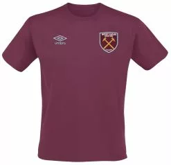 "Umbro Small Logo Tee" T-shirt Donkerrood Van West Ham United