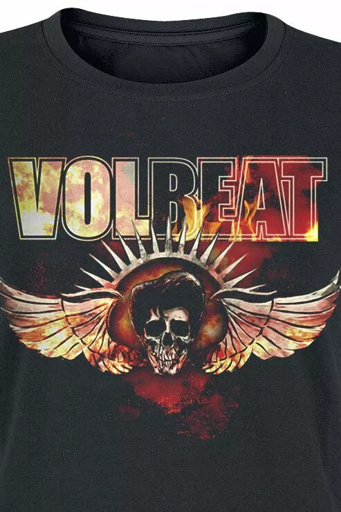 "Burning Skullwing" T-shirt Zwart Van Volbeat - Afbeelding 2