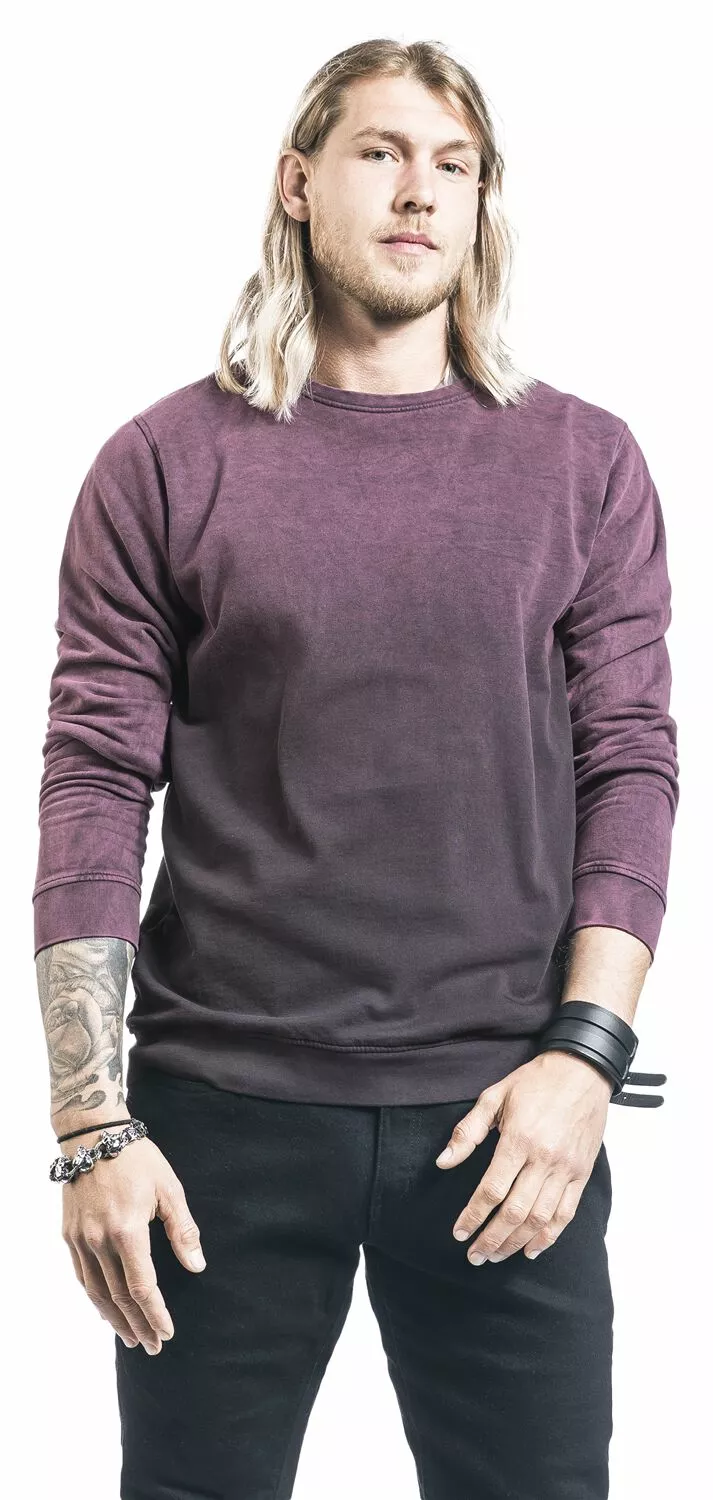 "Man's Sweat Shirt Joe" Sweatshirts Wijnrood Van Outer Vision - Afbeelding 4